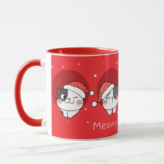 Niedliche Weihnachtskatzen Tasse (Links)