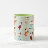 Niedliche Weihnachtskatzen Tasse (Zentrum)