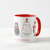 Niedliche Weihnachtskatzen Tasse (VorderseiteRechts)
