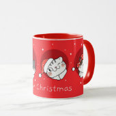 Niedliche Weihnachtskatzen Tasse (VorderseiteRechts)