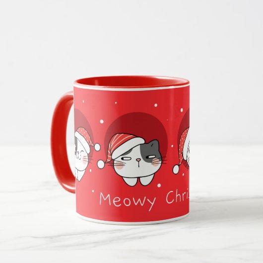 Niedliche Weihnachtskatzen Tasse (Vorderseite Links)