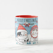 Niedliche Weihnachtskatzen Tasse (Zentrum)