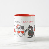 Niedliche Weihnachtskatzen Tasse (Zentrum)