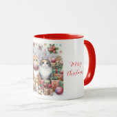 Niedliche Weihnachtskatzen Tasse (VorderseiteRechts)
