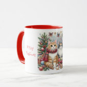 Niedliche Weihnachtskatzen Tasse (Vorderseite Links)