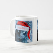 Niedliche Weihnachtskatzen-Tasse, personalisiert Kaffeetasse (Vorderseite Links)
