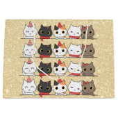 Niedliche Weihnachtskatzen vor Meowy Weihnachten Große Geschenktüte (Vorderseite)