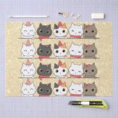 Niedliche Weihnachtskatzen vor Meowy Weihnachten Seidenpapier (Handwerk)