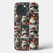 niedliche Weihnachtskatzen Wintertiere rustikal Case-Mate iPhone Hülle (Rückseite)