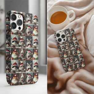 niedliche Weihnachtskatzen Wintertiere rustikal Case-Mate iPhone Hülle