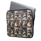 niedliche Weihnachtskatzen Wintertiere rustikal Laptopschutzhülle (Vorderseite Links)
