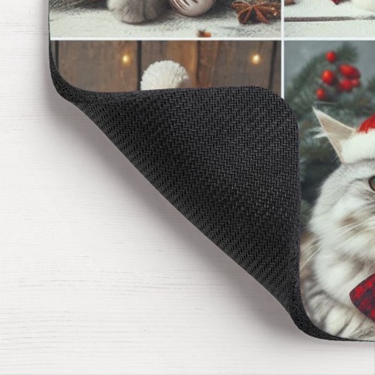niedliche Weihnachtskatzen Wintertiere rustikal Mousepad (Ecke)