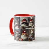 Niedliche Weihnachtskatzen Wintertiere Rustikal Tasse (Vorderseite Links)