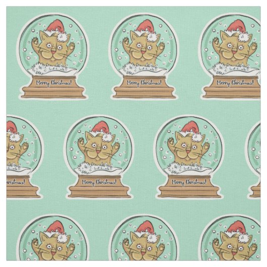 Niedliche Weihnachtskatzengewebe Stoff (Muster)