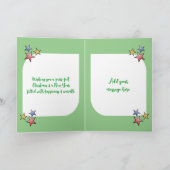 Niedliche Weihnachtskatzengrün Feiertagskarte (Innenseite)