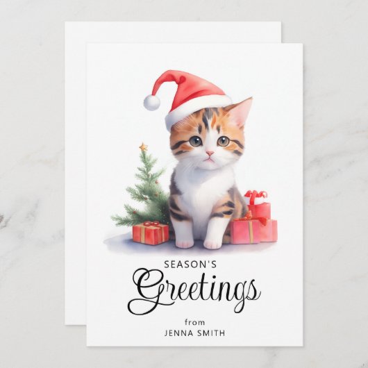 Niedliche Weihnachtskatzenjause Weihnachtskarte Feiertagskarte (Vorne/Hinten)