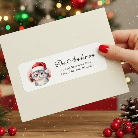 Niedliche WeihnachtskatzenRücksendeadresse