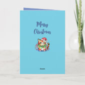 Niedliche Weihnachtskatzenstars Feiertagskarte (Rückseite)