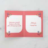 Niedliche Weihnachtskatzensterne rosa Feiertagskarte (Innenseite)