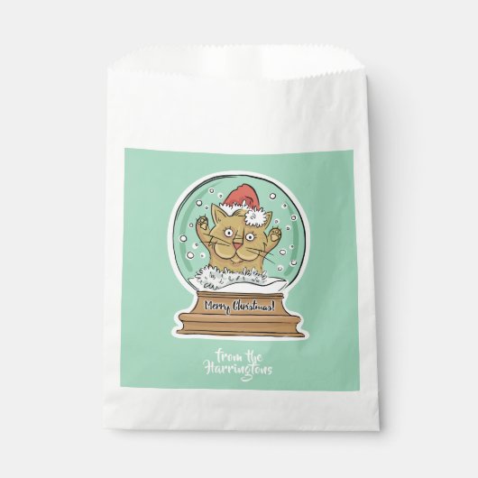 Niedliche Weihnachtskatzentasche Geschenktütchen (Vorderseite)