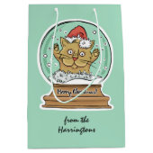Niedliche Weihnachtskatzentasche Mittlere Geschenktüte (Vorderseite)