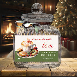 Niedliche Weihnachtskekse für Wasserfarben Rechteckiger Aufkleber