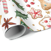 Niedliche Weihnachtskekse Geschenkpapier (Rolleneckpunkt)