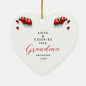 Niedliche Weihnachtskekse, rot und grün, gebackene Keramik Ornament (Hinten)