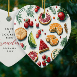 Niedliche Weihnachtskekse, rot und grün, gebackene Keramik Ornament