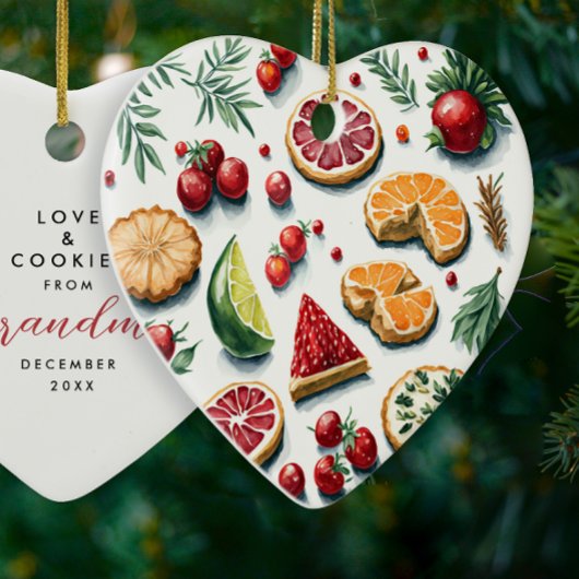 Niedliche Weihnachtskekse, rot und grün, gebackene Keramik Ornament