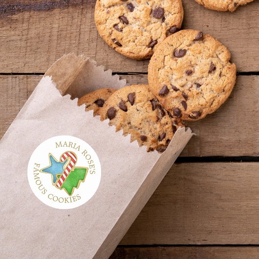 Niedliche Weihnachtskekse Runder Aufkleber