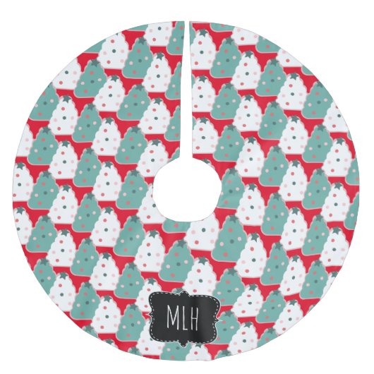 Niedliche Weihnachtskekse Sprinkle Dot Family Ursp Polyester Weihnachtsbaumdecke (Vorderseite)