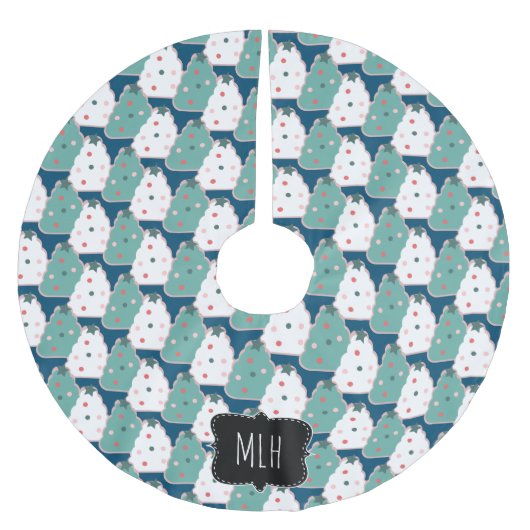 Niedliche Weihnachtskekse Sprinkle Dot Family Ursp Polyester Weihnachtsbaumdecke (Vorderseite)