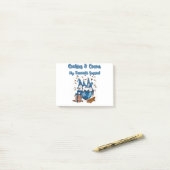 Niedliche Weihnachtskekse und Kakaoblauer Gome Post-it Klebezettel (Auf Schreibtisch)