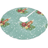 Niedliche Weihnachtskerzen und Glitzern Polyester Weihnachtsbaumdecke (Schrägansicht)