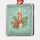 Niedliche Weihnachtskerzen und Glitzern Silbernes Ornament (Links)