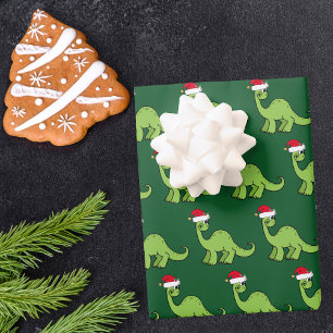 Niedliche Weihnachtskids Dinosaur Santa Geschenkpapier Set