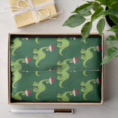 Niedliche Weihnachtskids Dinosaur Santa Seidenpapier (Geschenk)