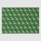 Niedliche Weihnachtskids Dinosaur Santa Seidenpapier (Vorderseite)