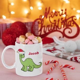 Niedliche Weihnachtskids Dinosaurier Santa Kaffeetasse