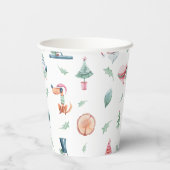 Niedliche Weihnachtskids-Feiertag Pappbecher (Rückseite)