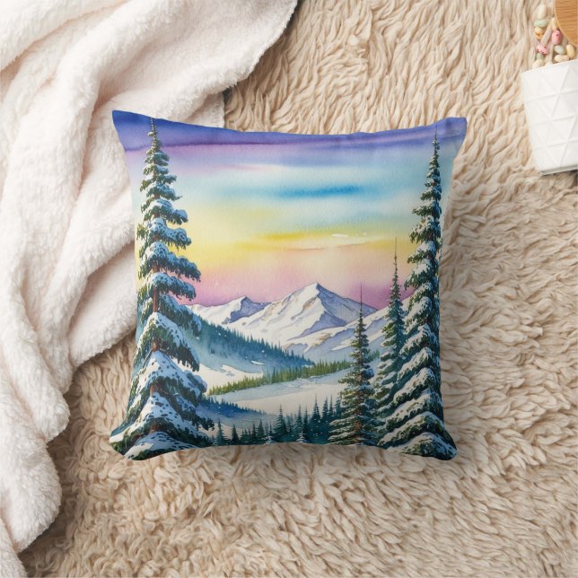 Niedliche Weihnachtskiefern Rainbow Holiday Kissen (Decke)