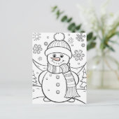 Niedliche Weihnachtskinder, die Snowman färben Postkarte (Stehend Vorderseite)
