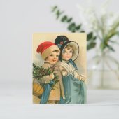 "Niedliche Weihnachtskinder" Feiertagspostkarte (Stehend Vorderseite)