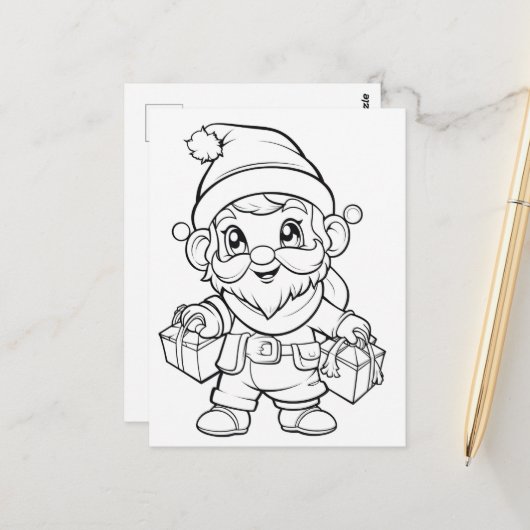 Niedliche Weihnachtskinder Postkarte (Vorderseite/Rückseite Beispiel)