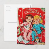 niedliche Weihnachtskinder Postkarte (Vorne/Hinten)