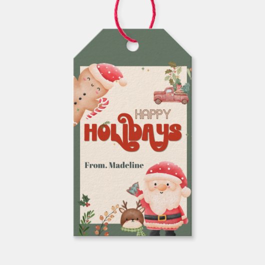 Niedliche Weihnachtskinder Weihnachtsfeier Geschenkanhänger (Vorderseite)