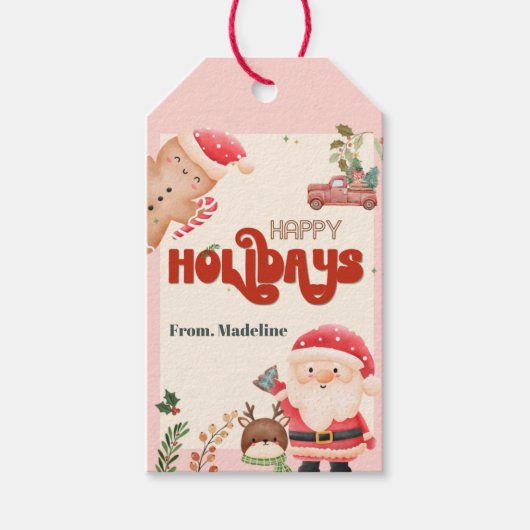 Niedliche Weihnachtskinder Weihnachtsfeier Geschenkanhänger (Vorderseite)