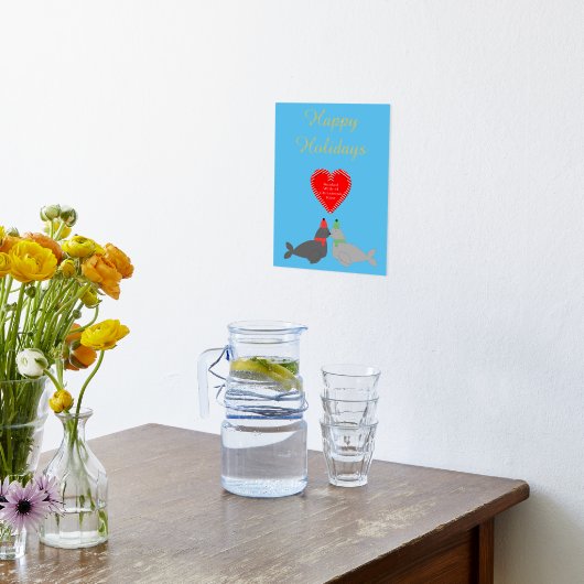 Niedliche Weihnachtskissing-Siegel nach Maß Foliendrucke (Ablage(Küche))