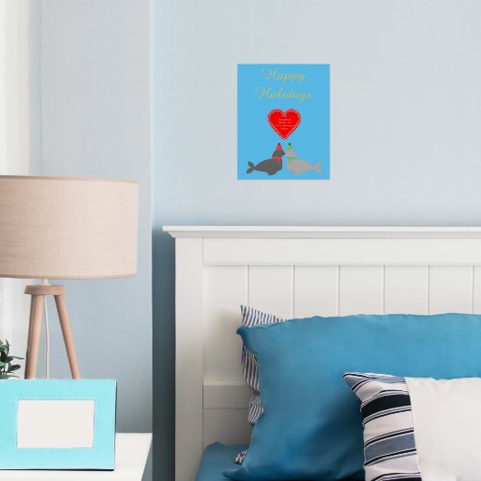 Niedliche Weihnachtskissing-Siegel nach Maß Foliendrucke (In Situ (Schlafzimmer))